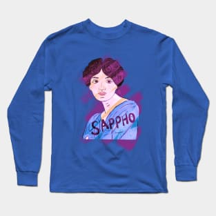 Sappho Greek statue illustration LGBTQI+ Long Sleeve T-Shirt